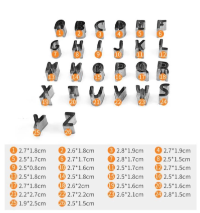 Cortador de Galletas Alfabeto A-Z