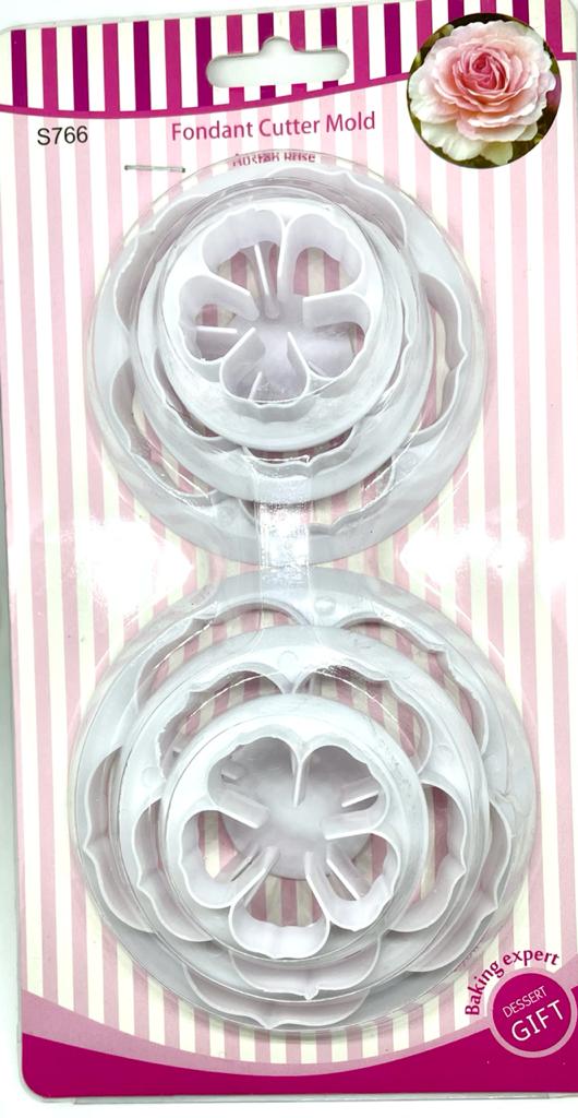 🌸 Cortador Flor Rosa – Set 6 Unidades