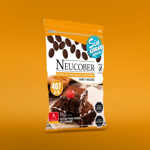 Cobertura Chocolate Baño Alfajor Gotas Para Fundir 407 Sin Azúcar Neucober 1 kg.