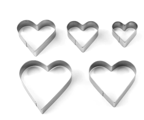 Cortador galletas corazon 5 piezas
