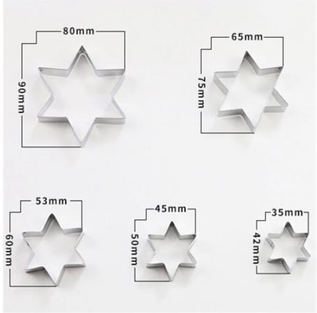 Cortador galletas estrella 5 piezas navidad