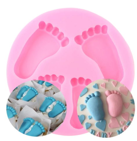 Molde fondant Baby Shower pies bebe