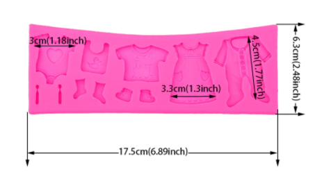 Molde silicona ropa bebe