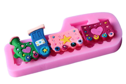 Molde de Silicona Tren con Vagones