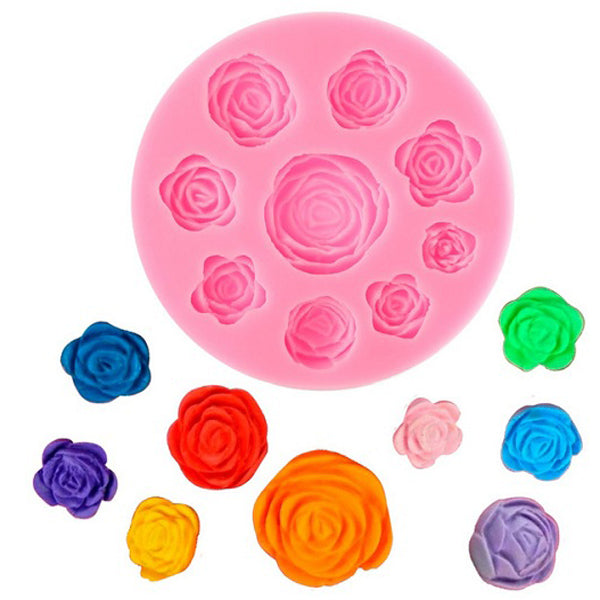 Molde silicona rosas