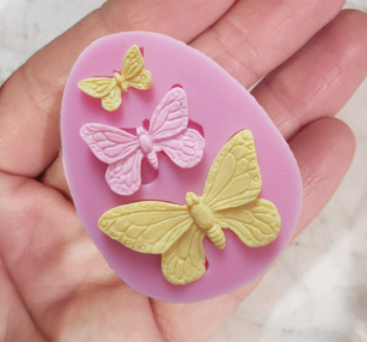 Molde de Silicona Mariposas 3 cavidades