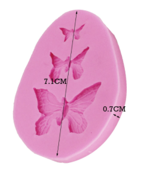 Molde de Silicona Mariposas 3 cavidades