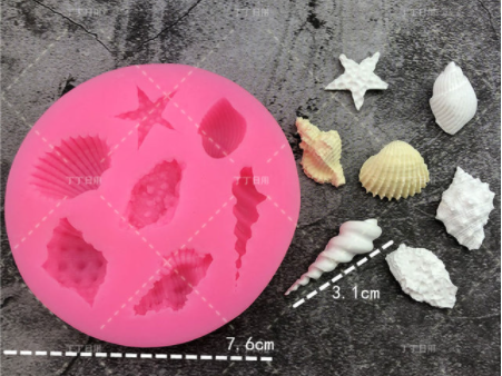 Molde silicona conchas y estrella de mar