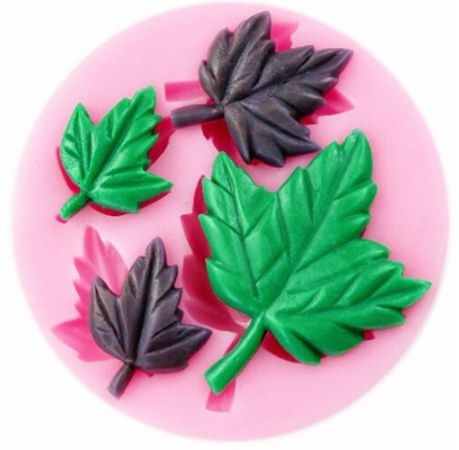 Molde silicona hojas