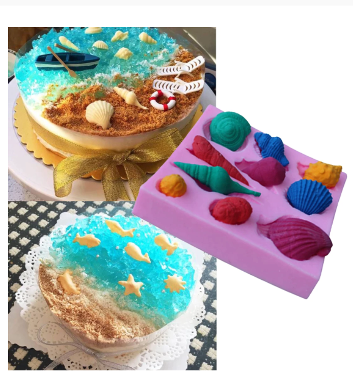 Molde silicona conchas marinas