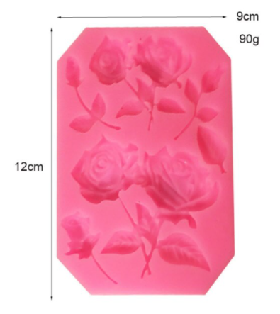 Molde silicona rosas