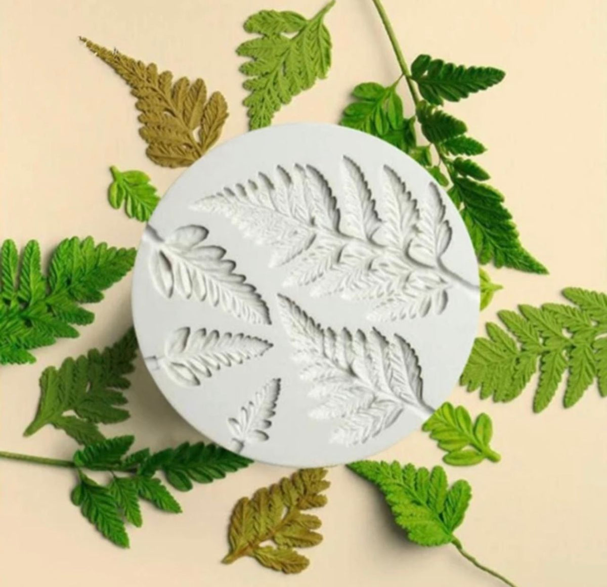 Molde silicona hojas