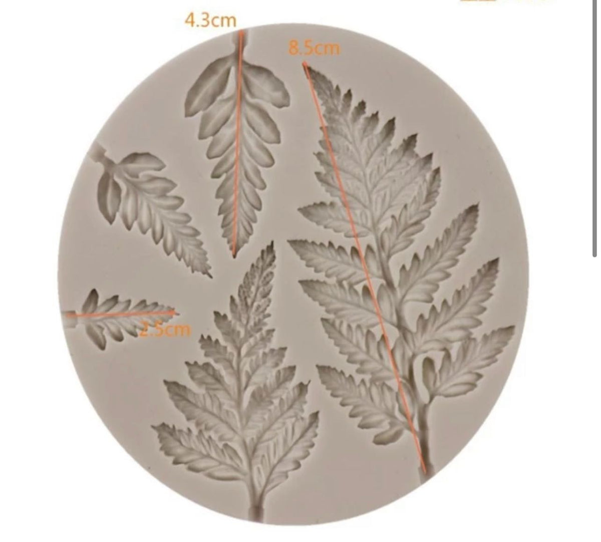 Molde silicona hojas