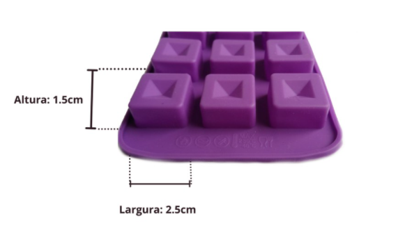 Molde de silicona para bombom cuadrado 15 cavidades