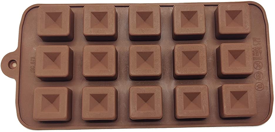 Molde de silicona para bombom cuadrado 15 cavidades