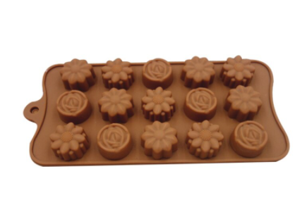Molde silicona para chocolate flores