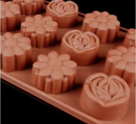 Molde silicona para chocolate flores