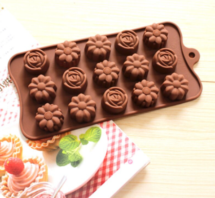 Molde silicona para chocolate flores