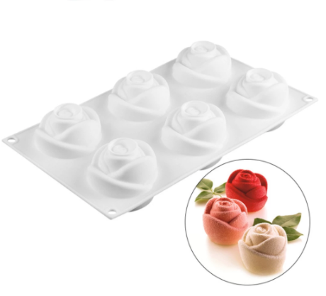 Molde Silicona Postre rosa 3d Blanco