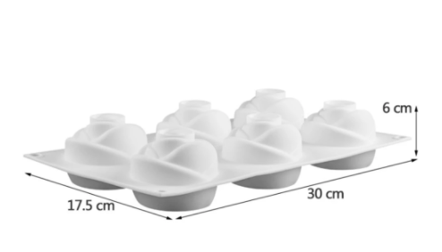 Molde Silicona Postre rosa 3d Blanco