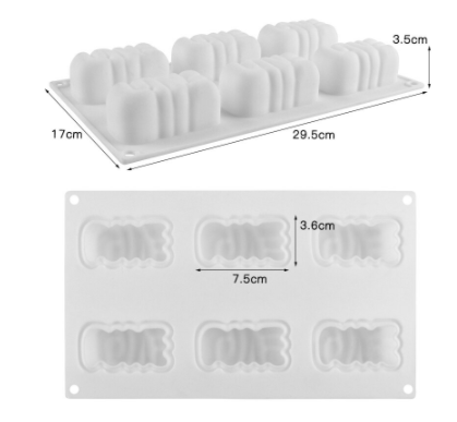 Molde de silicona para tartas 6 cavidades