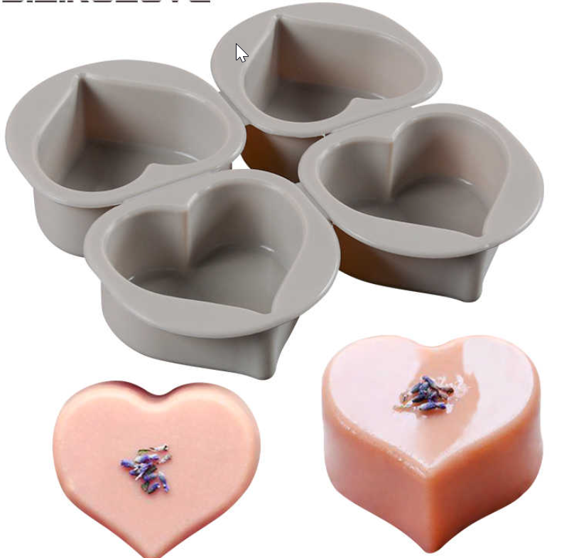 Molde de Silicona Corazones 4 Cavidades