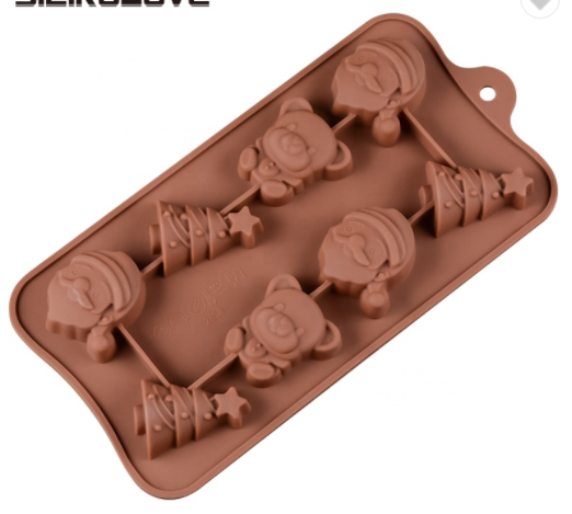 Molde silicona para chocolate con figuras navidad