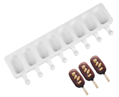 Molde silicona para helado 8 cavidades