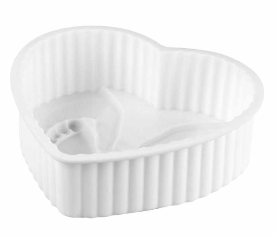 Molde de silicona corazon pies de bebe