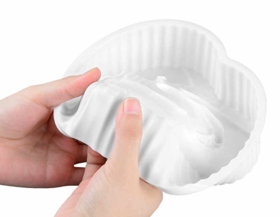 Molde de silicona corazon pies de bebe