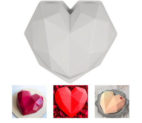 Molde de Silicona Corazon Diamante XL