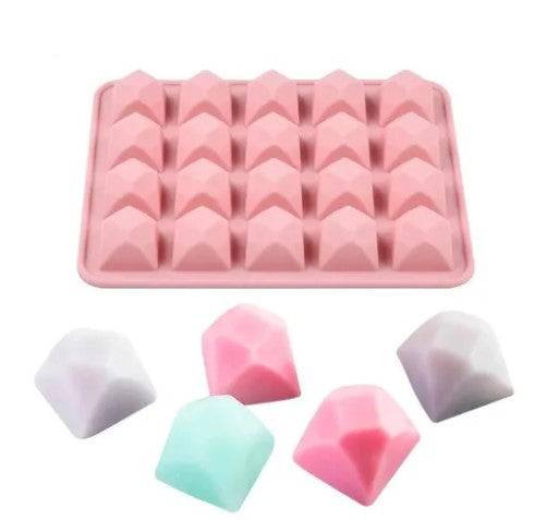 Molde de Silicona Cuadrado Fondo Diamante 20 Cavidades