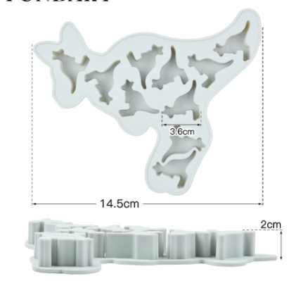 🦘 Molde de Silicona Canguro – 10 Cavidades