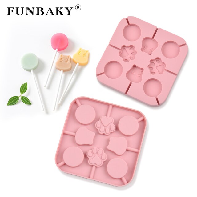 Molde de silicona para chocolate piruleta c/palito