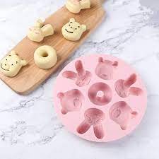 Molde Silicona Donut Conejo Oso 7 cavidades
