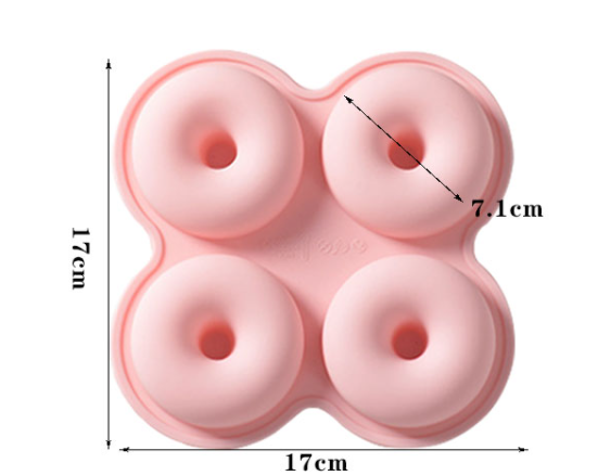 Molde Silicona Donuts 4 cavidades