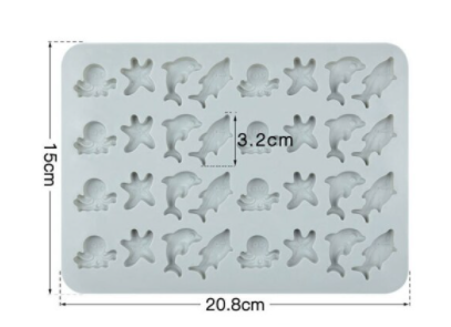 🐬 Molde de silicona para gomitas – Figuras marinas