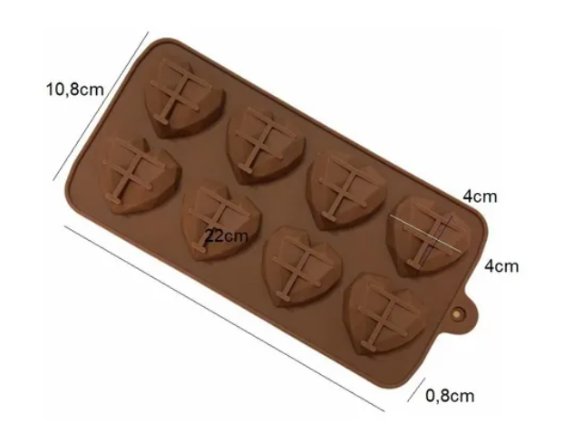 Molde de Silicona Corazon Diamante S 8 Cavidades