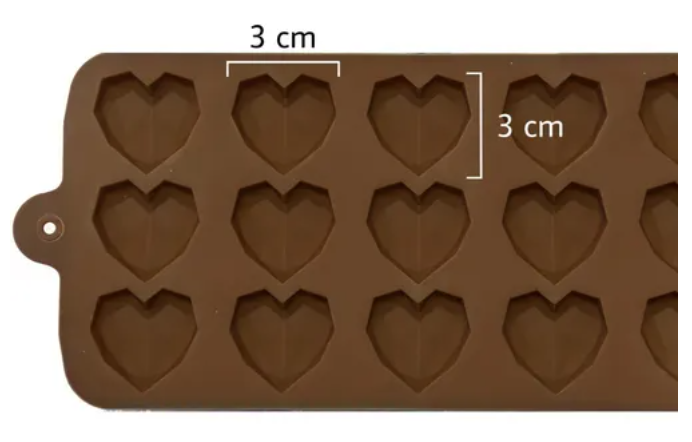 Molde de Silicona Corazon Diamante XS 15 Cavidades