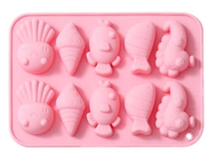 Molde de Silicona Pulpo, caballito de mar, pez