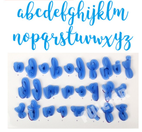 Cortador de letras minúsculas 26 piezas