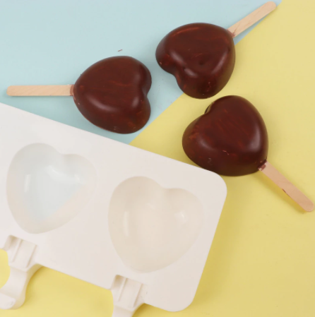 Molde de silicona para helado corazon