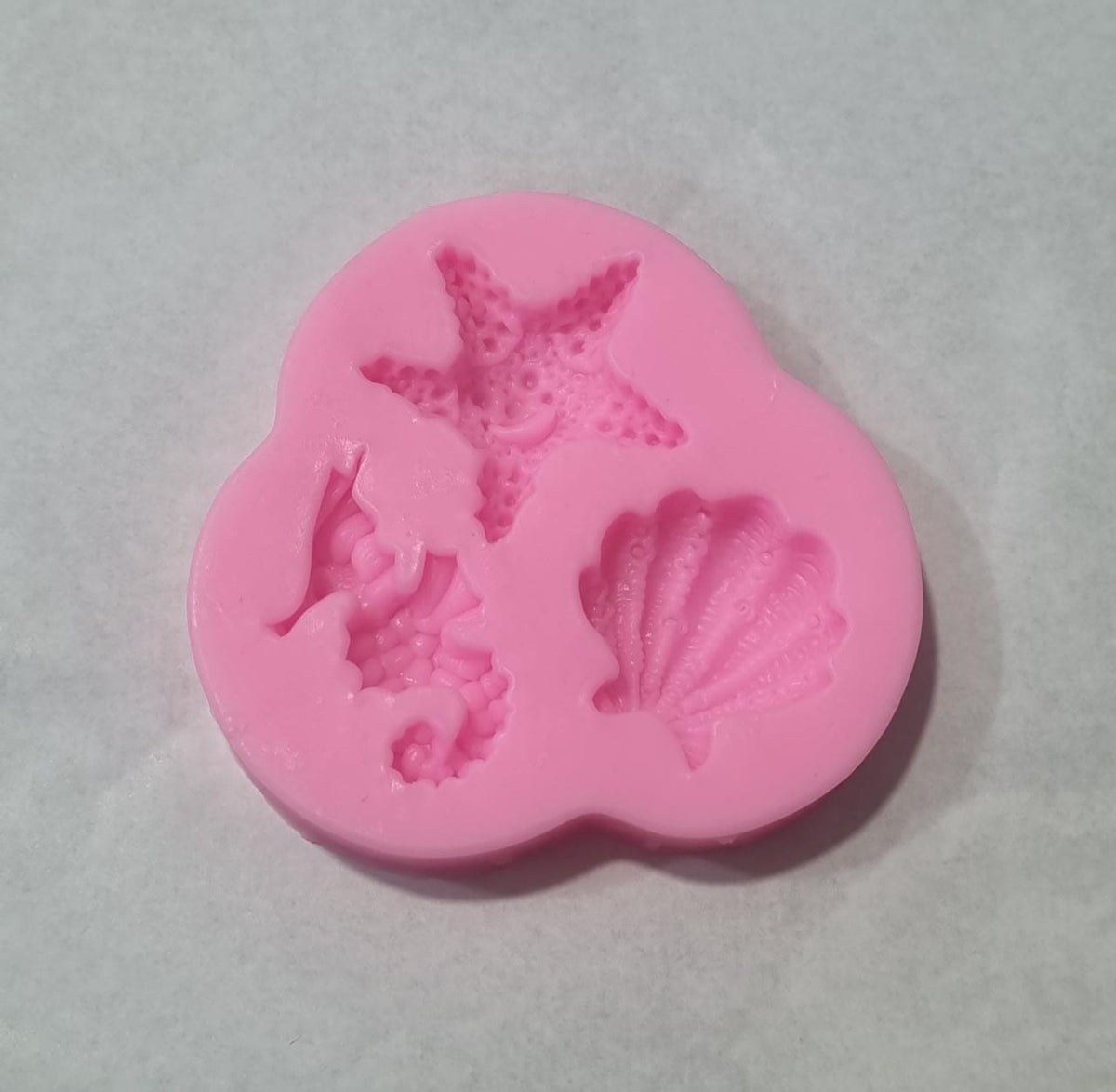 Molde silicona caballito y estrella de mar