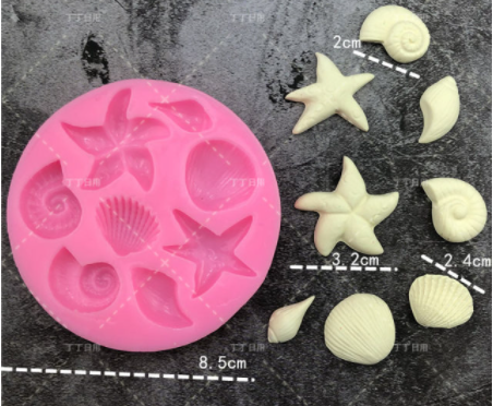 Molde silicona conchas marinas