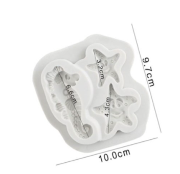 Molde de Silicona Caballito de Mar y Estrella – Repostería y Fondant