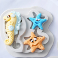 Molde de Silicona Caballito de Mar y Estrella – Repostería y Fondant