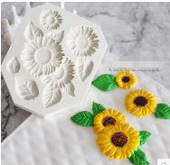 Molde Silicona Flores y Hojas