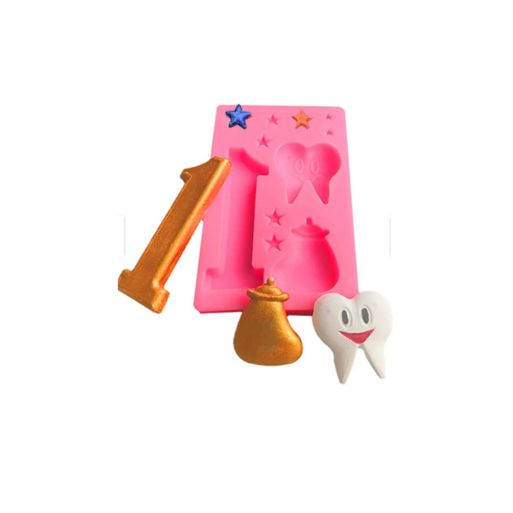 Molde Silicona Diente Estrellas Cumpleaños