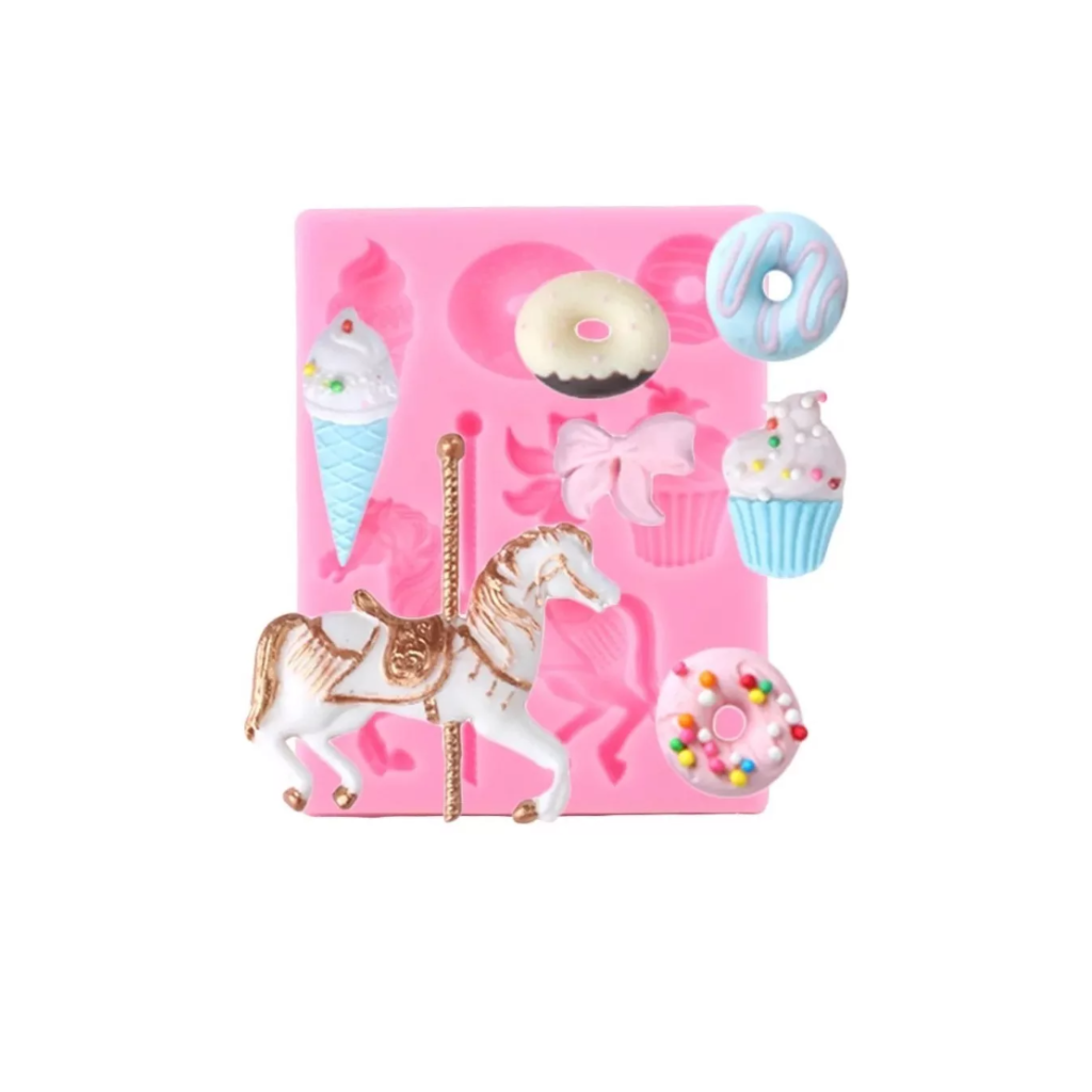 Molde silicona Candy Sugar Donuts Caballo Helado