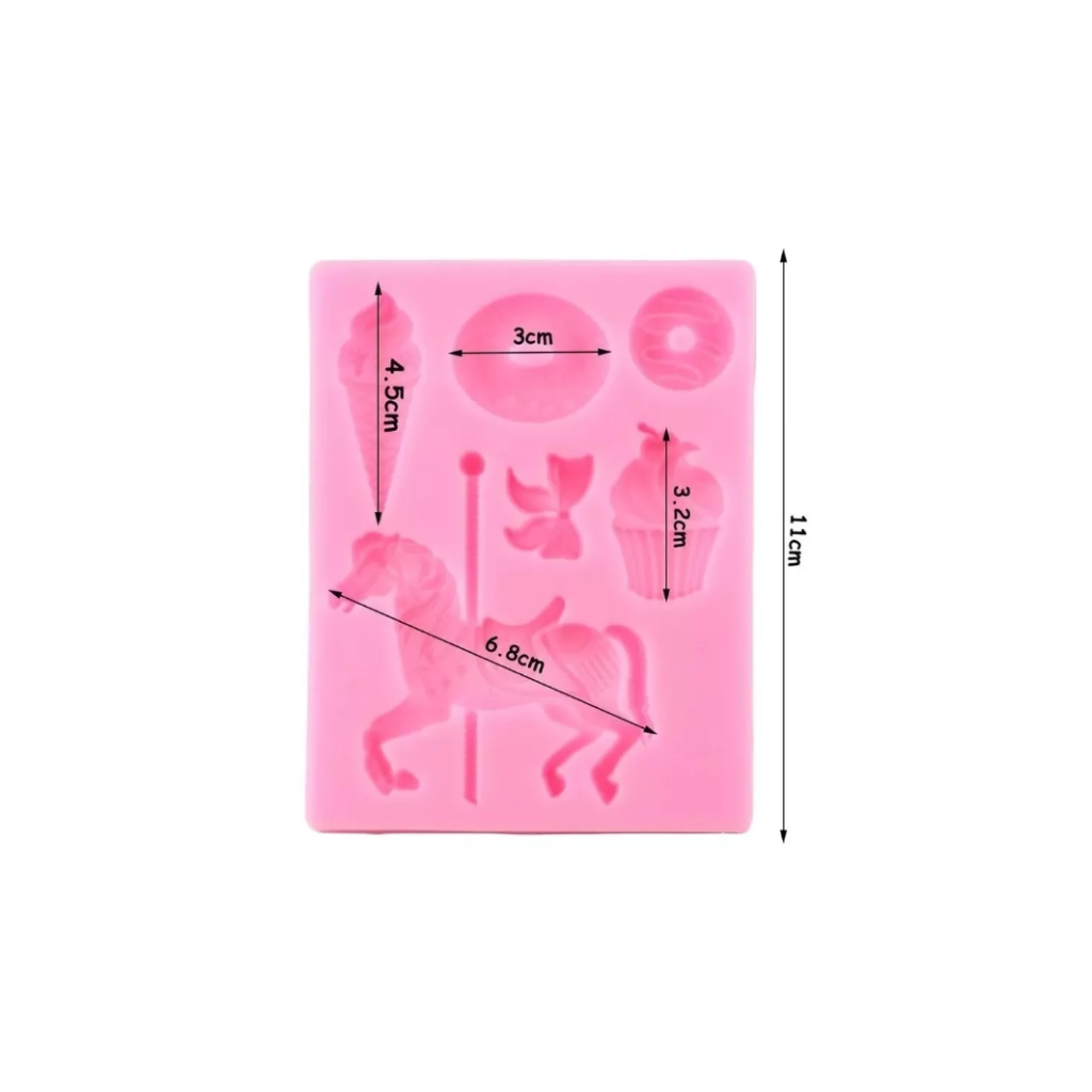 Molde silicona Candy Sugar Donuts Caballo Helado